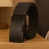 Adjustable Alloy Men Nylon Belt Texture Automatic Buckle Cloth Waistband Solid Color Durable Sturdy Cloth Belt Students