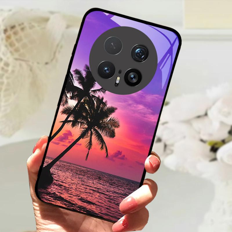 Case For Honor Magic 8 8Pro Luxury Fashion Tempered Glass Phone Back Cover For Honor Magic8 Funda Camera Protection Casing Funda