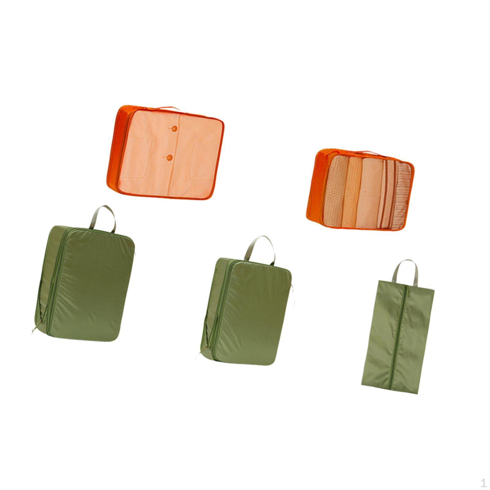 

5 Pieces Packing Cubes for Travel Suitcase Organiser Bags, Multipurpose Space Saving Shoe Bag