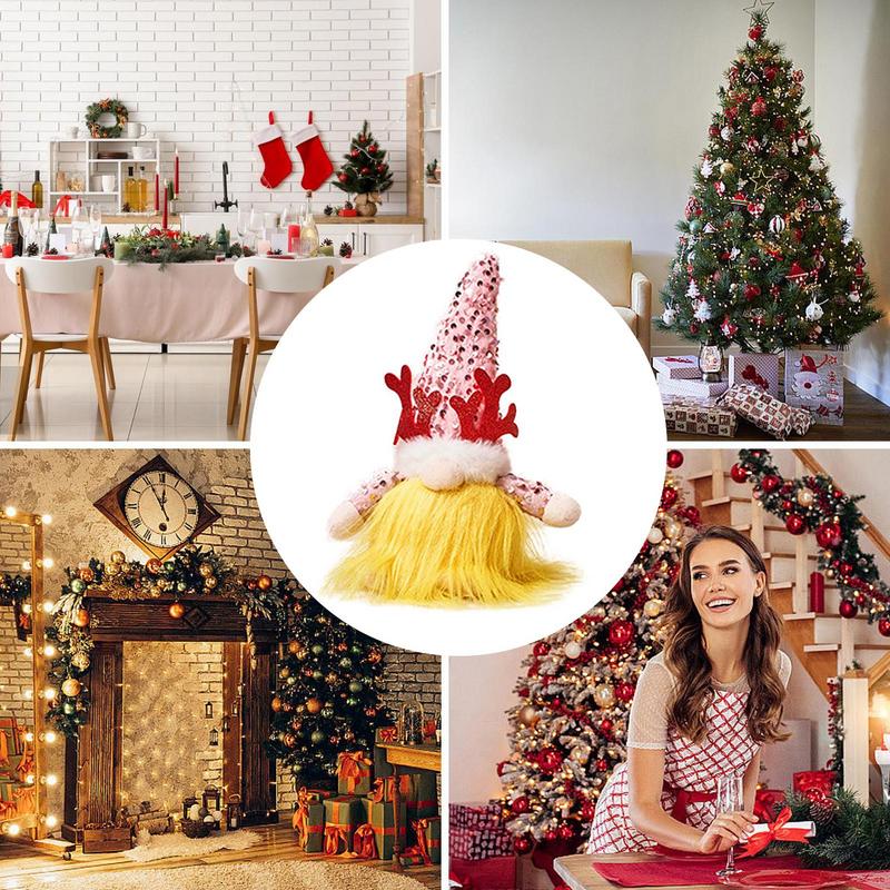 Leuchtender Plüsch-Wichtel Leuchtende Weihnachtswichtel Feiertagswichtel Plüschpuppe Weihnachtsmann-Wichtel Plüsch Paillettenhut Weihnachtsdeko für Zuhause