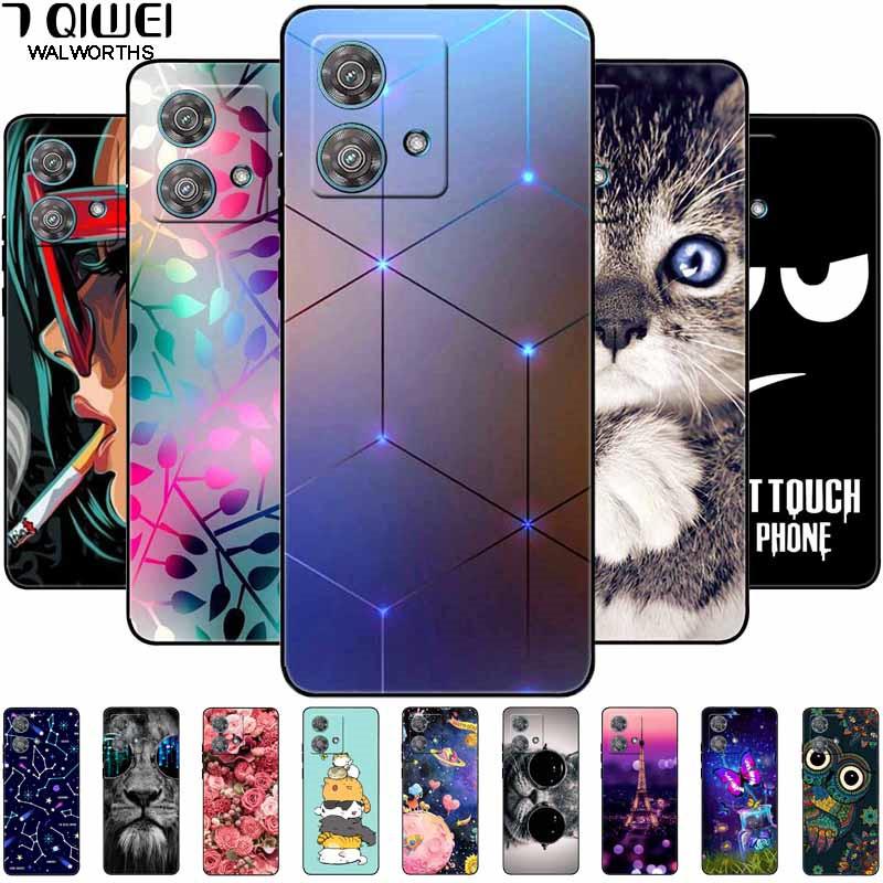 Skirta Moto G84 5G dėklas Silikoninis Minkštas Spausdintas Katės Drugelio Telefono Dangtelis Motorola MOTO G84 TPU Dangtelis MotoG84 G 84 Madingas Maišelis