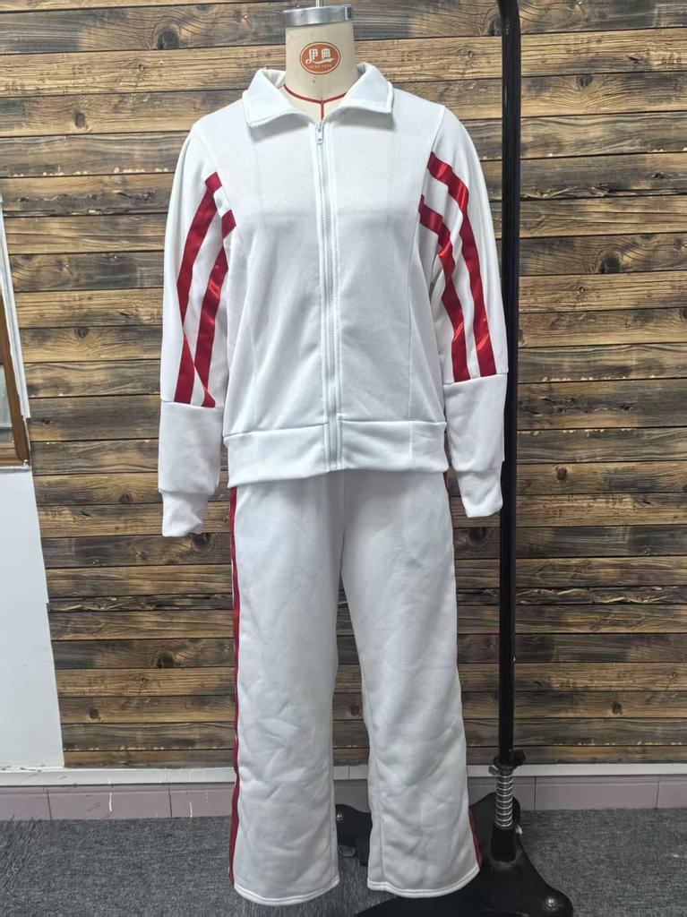 2025 Women's Autumn Fashion Color Block Two-Piece Casual Sports Suit