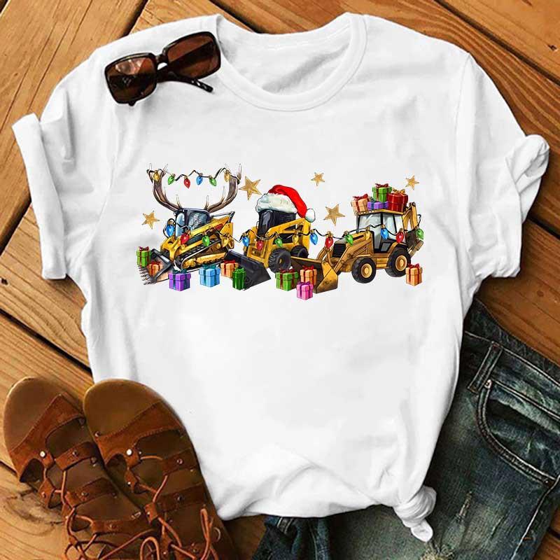 Damen Sommer Lässiges Kurzarm-T-Shirt Weihnachts-Serie Malerei Grafik Ästhetisch Harajuku Stil Grafik-T-Shirt