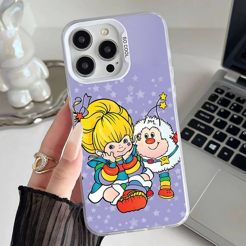 Cute Rainbow B-BriteS Phone Case For iPhone 16,15,14,13,12,11,Mini,Pro,SE,MAX White Matte Shockproof Cover