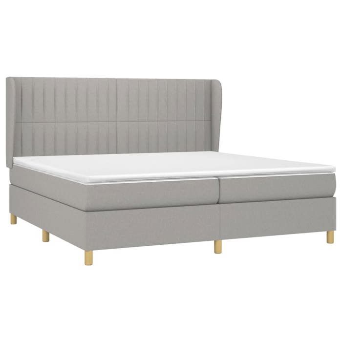 Maison Exclusive - Sommier à lattes de lit avec matelas Gris clair 200x200cm Tissu