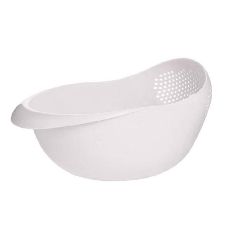 Kitchen Drain Basket Fruit Bowl Plastic Rice Washing Bowl Colander Rice Bowl Strainer Basket Homes Kitchen Organizers белый