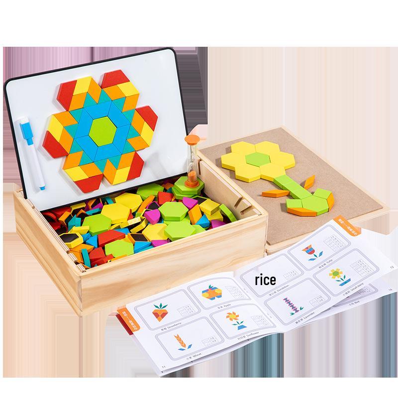 Children s Magnetic Tangram Geometric Shape Puzzle - Wooden Educational Toy