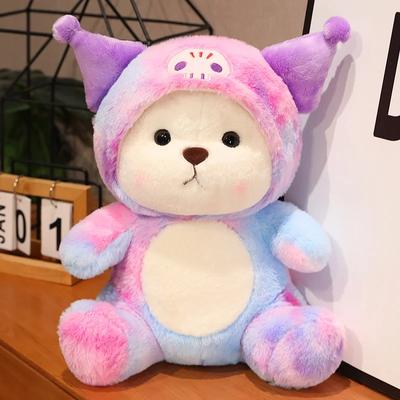 25-50cm Kawaii Farebný Medveď Plyšové Hračky Vypchaté Zviera Lina Medveď Mäkká Bábika Vankúš na Pohovku Kreslený Chlapec Roztomilý Darček na Dekoráciu Detskej Izby