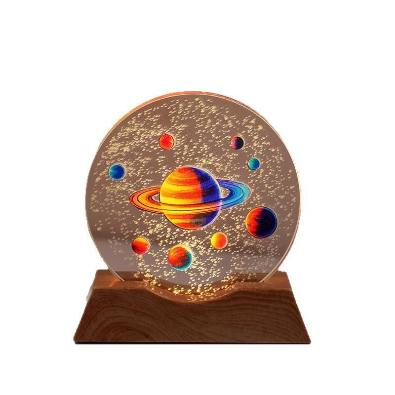 Crystal Disc Luminous Night Lamp Bedside Lamp Ambient Desk Lamp Creative Gift Desktop Decoration Ornament