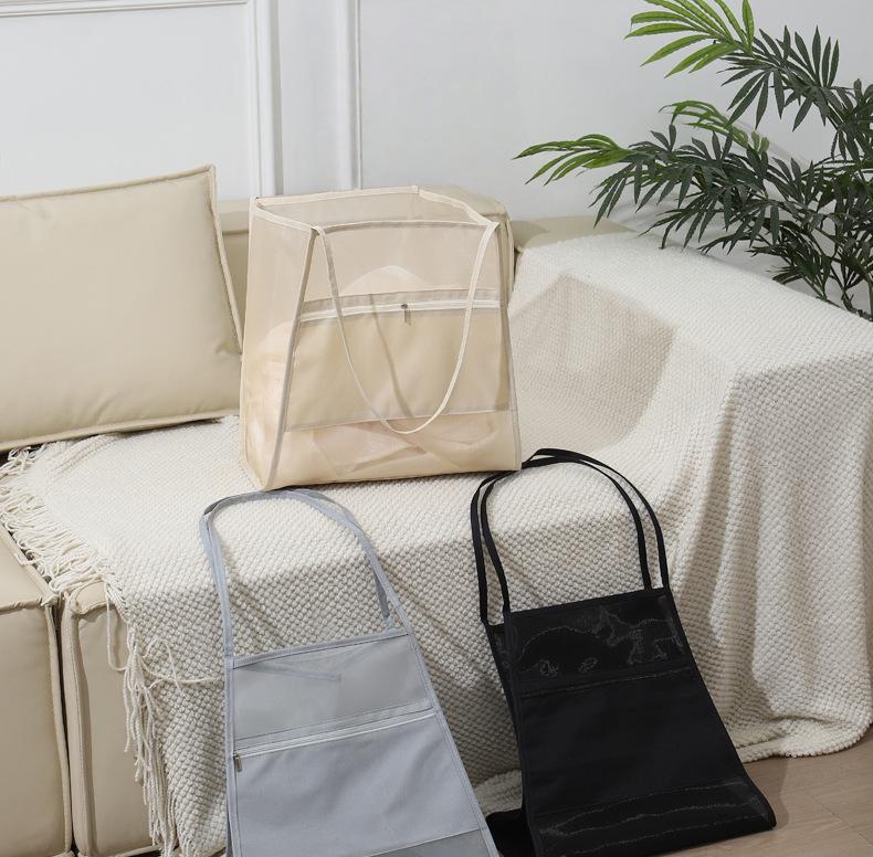 Dámská velká síťovaná plážová taška: Přenosný, Všestranný a Prostorný pro Plavecké a Fitness Nezbytnosti