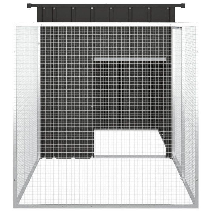 3155527 vidaXL Hutch Anthracite 200x91x100 Cm Galvanized Steel