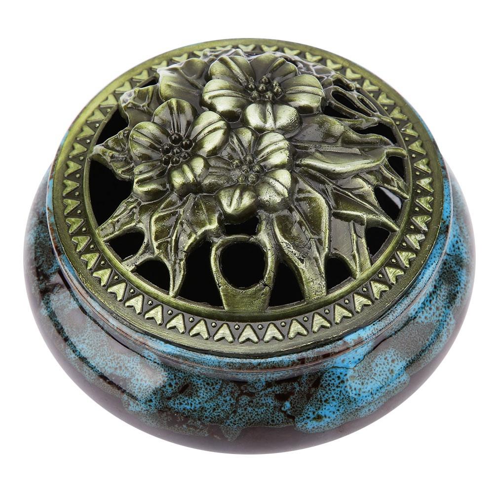 

Подставка для благовоний с обратным потоком дыма, керамическая глазурь, держатель для благовоний, домашний декор, ювелирный синий