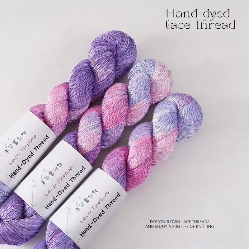 1PC 100g Cotton Bamboo Fiber Yarn for DIY Hand Knitting Hand-Dyed Lace Gradient Color Crocheting Sweaters Shawl Scarves