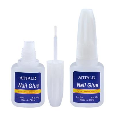 Nail Art Zubehör, Nagelkleber 10G Blaue Flasche mit Pinselkleber, Nagel Fake Folienkleber