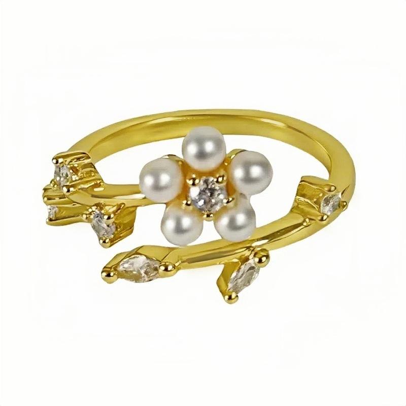 French Horseshoe Bead Open Ring, Women'S Niche High-End Index Finger Ring, High-End Stacked Index Finger Ring