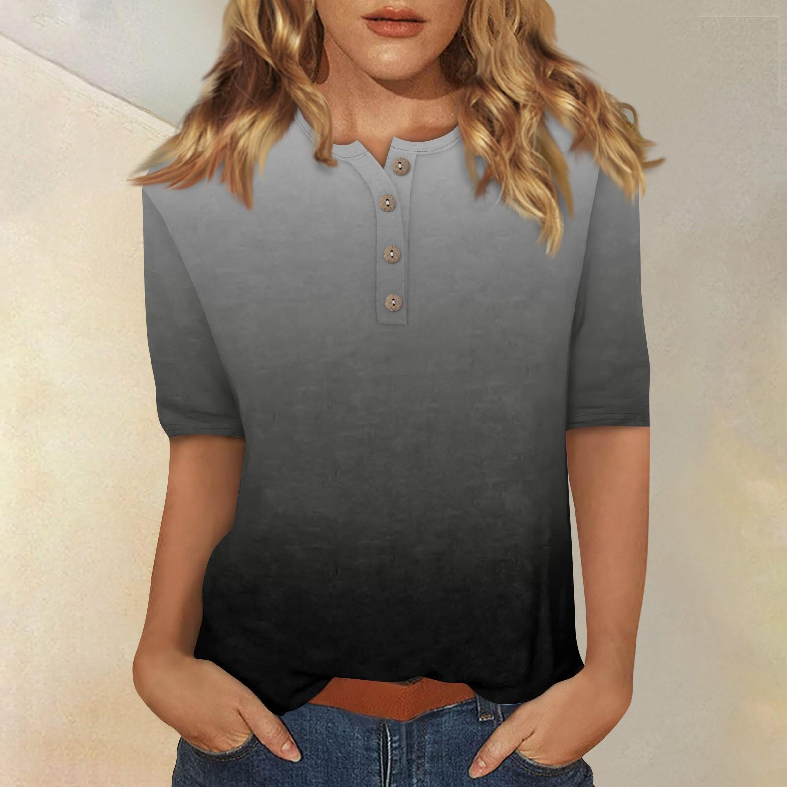 

Женский повседневный топ на пуговицах с рукавом 1/2 XL чёрный