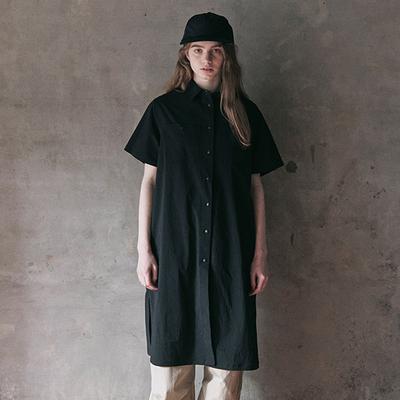 MARKM Women'S Nylon Pocket Short Sleeve Shirt Dress (Mibac5554)