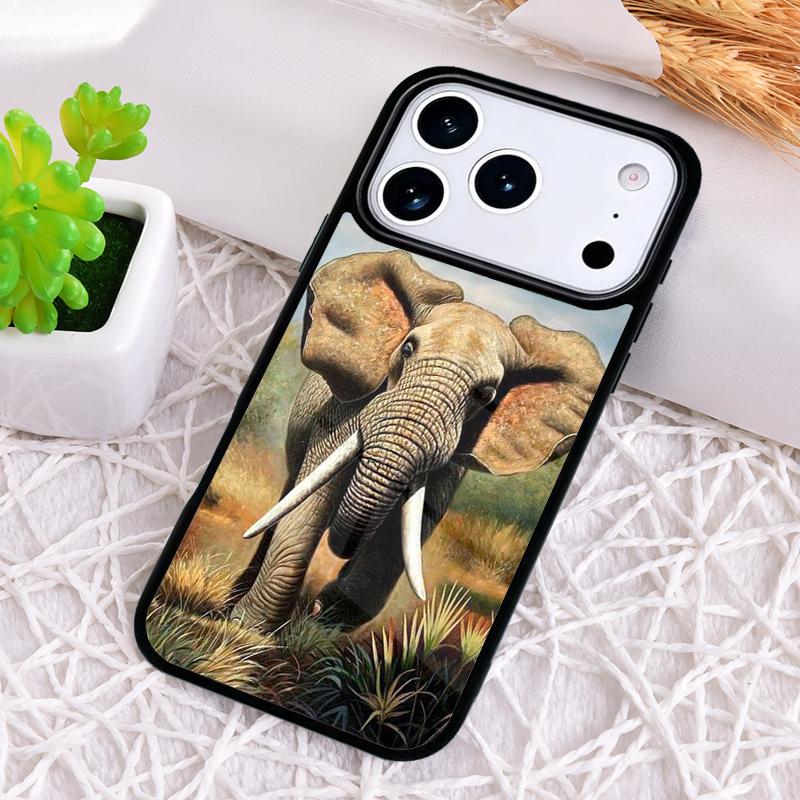 FOREST ELEPHANT Animal Phone Case for iPhone 17 Air 16 15 11 12 14 13 Pro Max Shockproof Cover