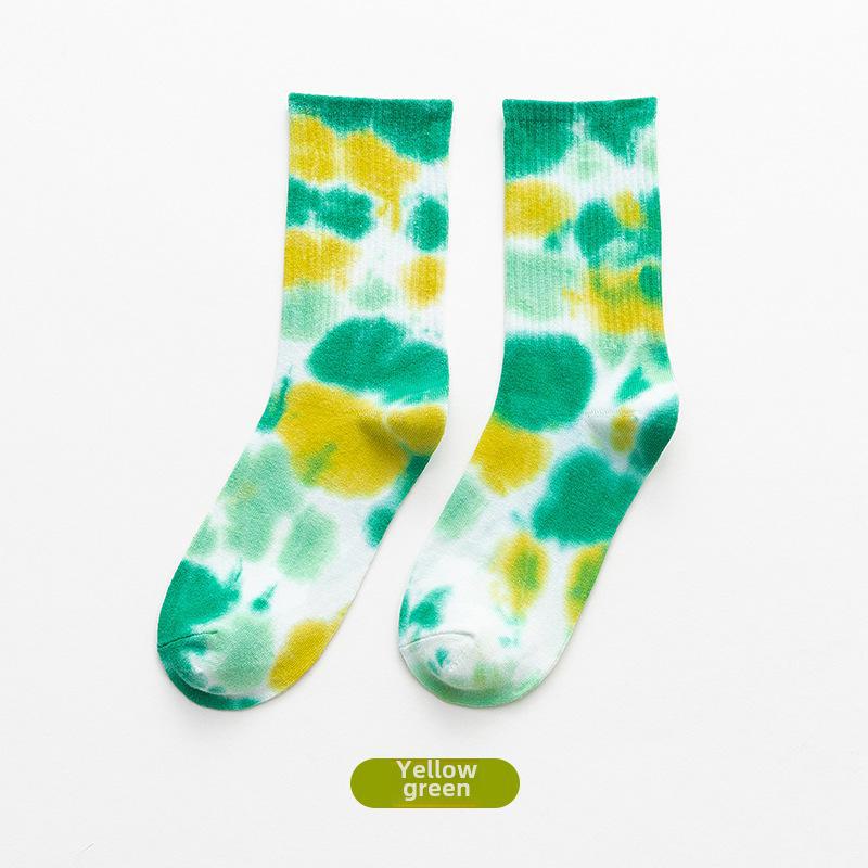 Gradient Tie-Dye Mid-Tube Cotton Socks - Women's Street Fashion & Sport Trend