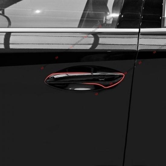 Black Door Handle Cover Trim for For Hyundai Sonata 2024-2026 Touch Sensitive