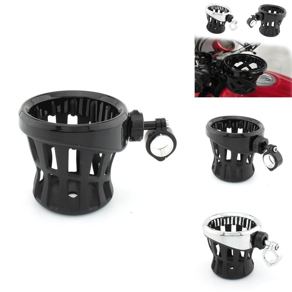 Universal Motorcycle Cup Holder Sturdy Design For 21.8 To 25.4mm Diameter Black Color