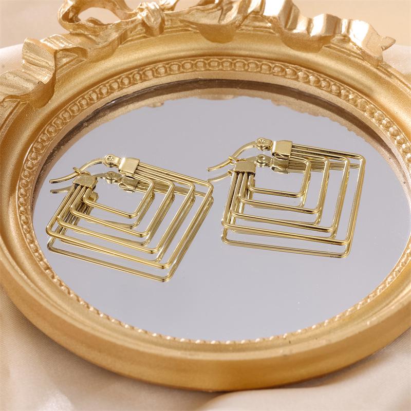 18K Gold Geometric Stainless Steel Minimalist Earrings