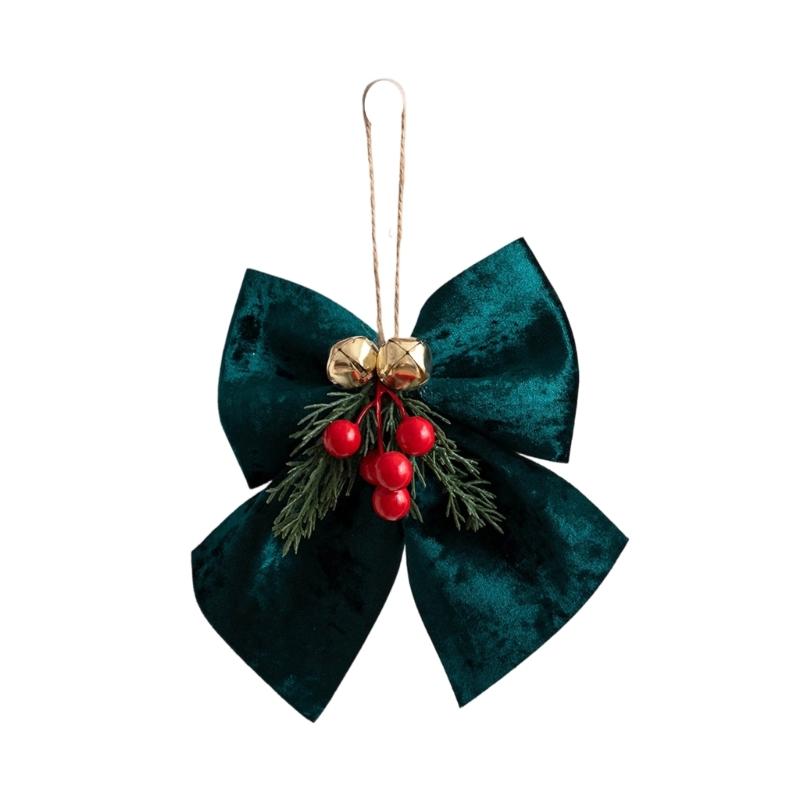 

Elegant Fabric Christmas Tree Bows Decoration Long Service Holidays Homes Decors Easy to Use Perfect for Joyful Atmosphere S зелений