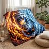 Romania Football Printed Flannel Blanket Skin Friendly Warm Decorative Throw for Indoor Couch Bed Daily Use