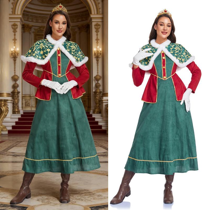Halloween Witch Costume For Women With Polyester Fabric And Crown For Cosplay And Stage Performances