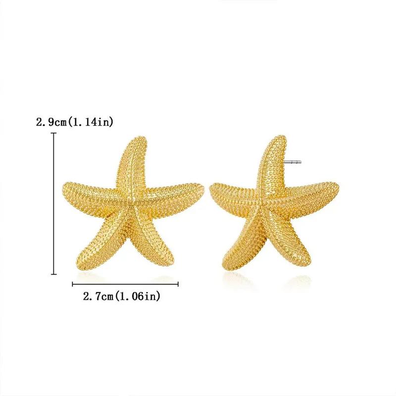 

Starfish Earrings Fashion Exaggeration Summer New Golden for Woman Holiday Party Bohemian Jewelry Accessories for Women Gifts