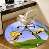 Bee Happy Chair Mat - Round Carpet for Home Decor, Office Use, Gift Idea - Suitable for Bedroom