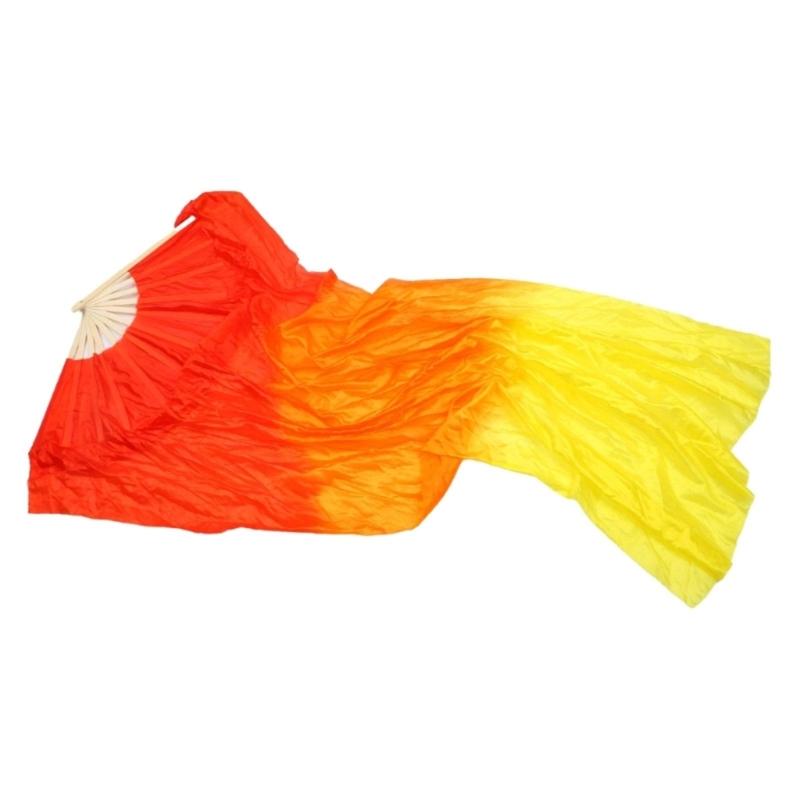 Všestranné závoje na břišní tanec z umělého hedvábí Dlouhé skládací vějíře pro soutěže a lekce Taneční vějíř Perfektní pro studia