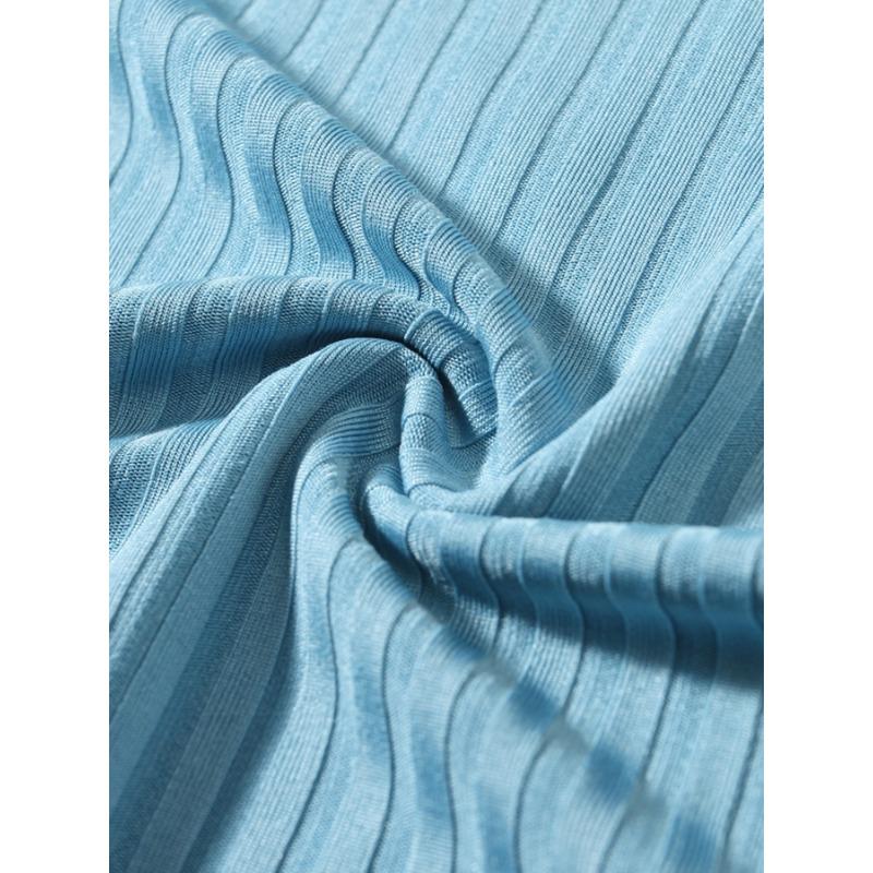 Canotta Sportiva da Fitness da Uomo Slim Fit a Righe Verticali Color Block in Maglia con Schiena a Racer