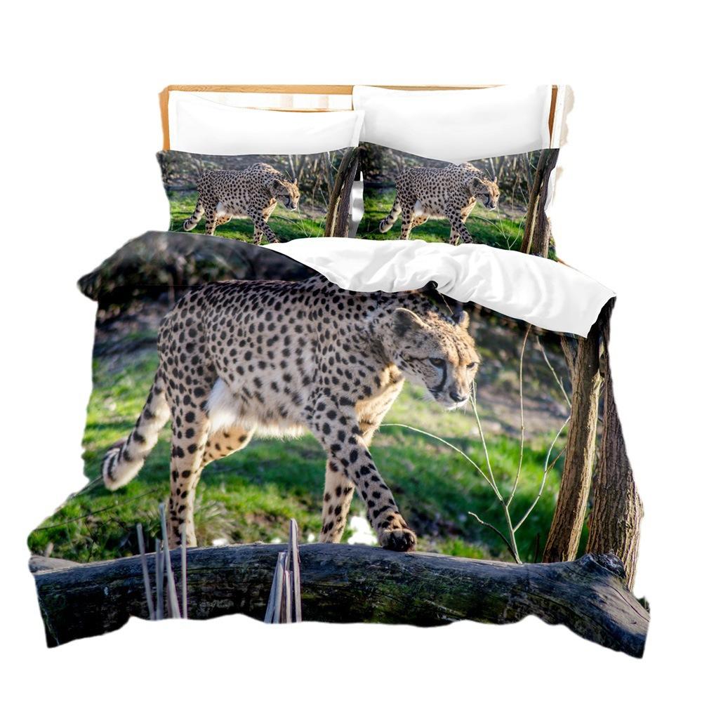 Leopard Pattern Bedding 3D Digital Printing Leopard Three-Piece Set