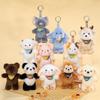 Cute Rabbit Panda And Monkey Plush Keychain With Pp Cotton For Bag Decoration