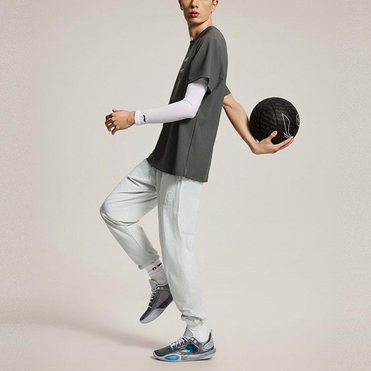 Li-Ning Wade Series Solid Color Mid-Rise Drawstring Comfortable Versatile Breathable Straight Leg Casual Pants Men Bottoms AYKU133-4