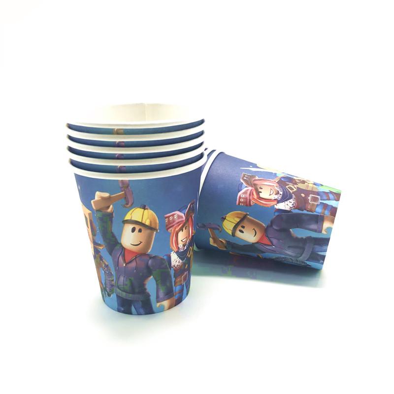 Hot Robot Roblox Dětská Narozeninová Párty Potřeby Sada Jednorázové Nádobí Roblox Papírové Talíře Kelímky Balónky Baby Shower Party Dekorace