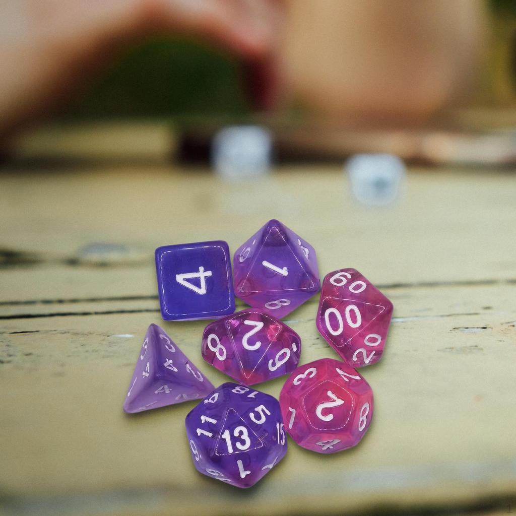 7 Stück Polyedrische Würfel Langlebig D8 D4 D10 D12 D20 D6 Graviert Tragbar Mehrzweck für Tabletop-Spiel