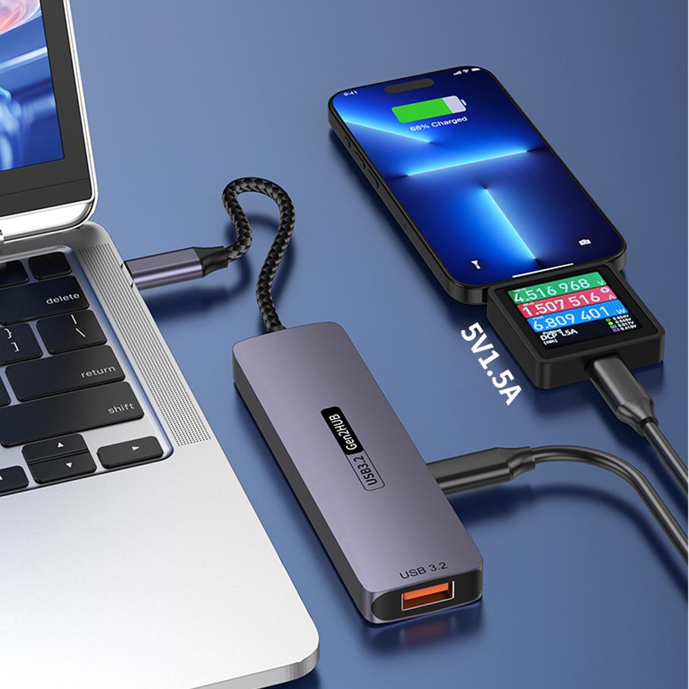 10Gbps USB3.2 Gen2 HUB USB C Splitter Hub 10Gb for PC Laptop MacBook Air/Pro 15/15 Plus/15 Pro Max Samsung S24 S23 Ultra