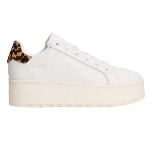 Tommy Jeans Womens/Ladies Leopard Print Leather Platform Trainers