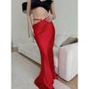 Spring Summer New Solid Color Long Maxi Pencil Skirt For Women, Comfortable Soft Slim Fit Elegant Ladies Skirt European American Style