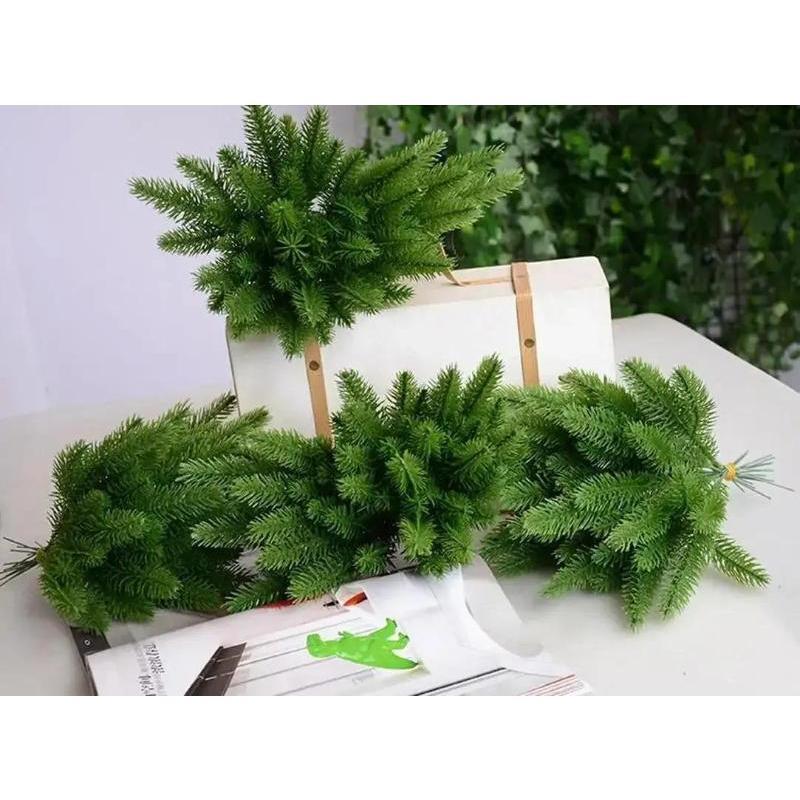 10Pcs Festival Party New Year DIY Decorations Christmas Tree Decorations Props Artificial Pine Wood Plant Decorations Accessory