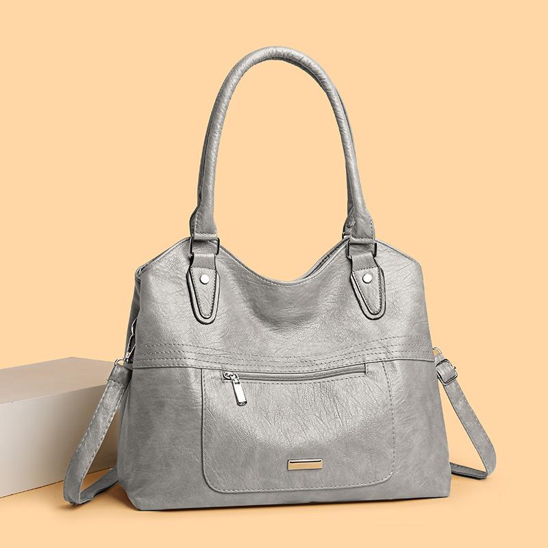Casual Shoulder Bag Women's Bag Large Capacity Solid Color Simple Portable Underarm Messenger Tote Bag