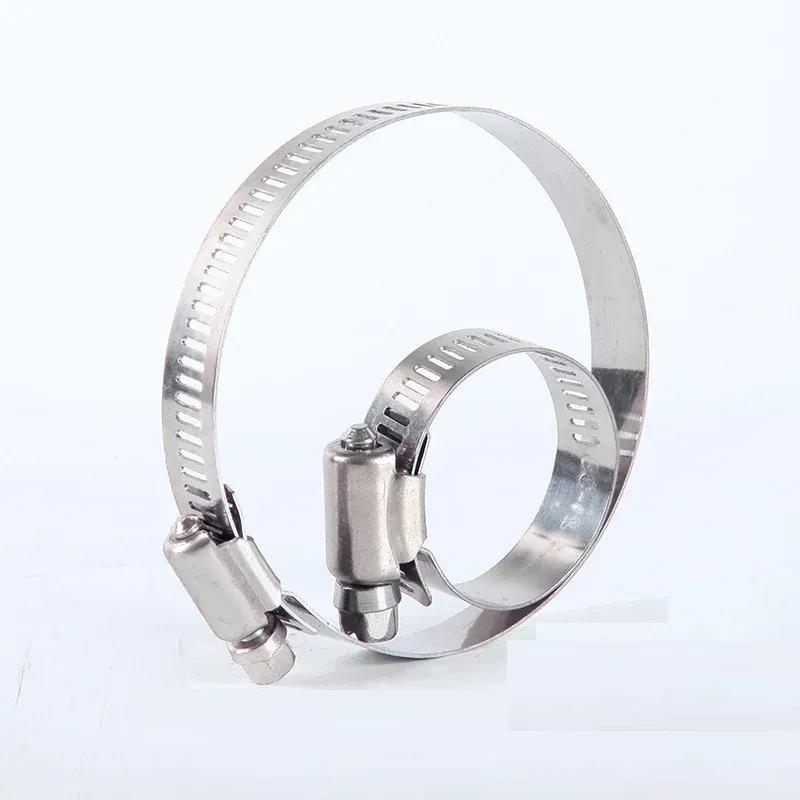 Adjustable Pipe Clamps 201 Stainless Steel Hose Clips Fuel Hose Clamps for Pipe Worm Drive Durable Anti-oxidation 8-300mm