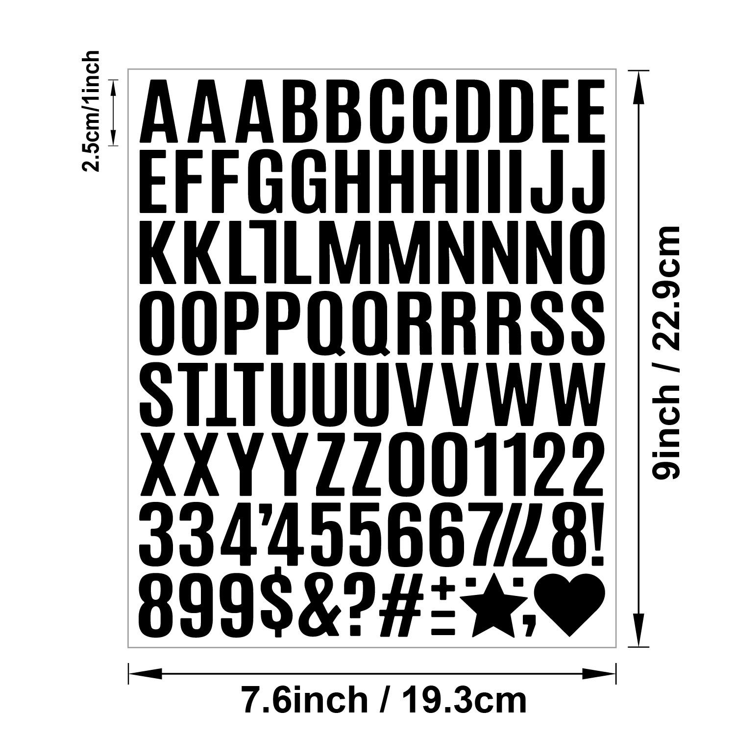 

Alphanumeric Sticker 1 Inch Bold Vinyl Self-adhesive Crafts DIY Gift Set Scrapbook Letter Stickers