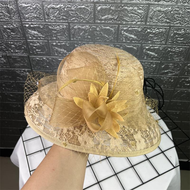 European and American lace mesh sun hat female summer foldable bucket hat travel breathable sun hat top hat