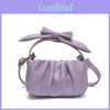 Decoration Sweet Bow Pleated Design Women Mini Leisure Shoulder Bag Crossbody