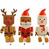 Santa Claus Shaking Wooden Man Figurine Car Decoration Small Ornaments Leg-swinging Robot Figurine Cute Wood Man Car