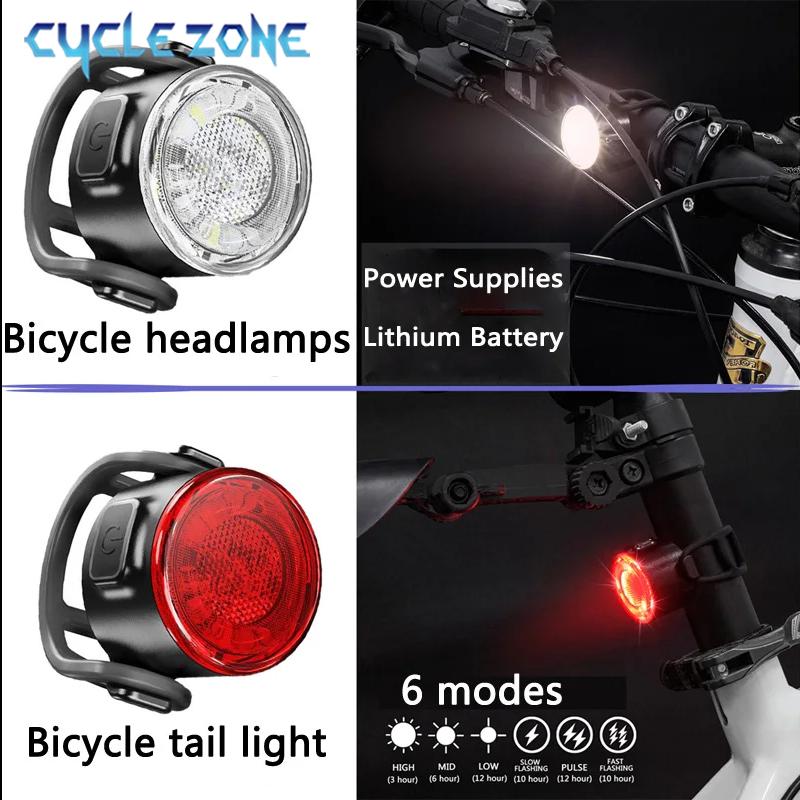 Bike Light Set USB Rechargeable LED Bike Headlight Taillights Night Riding Safety Warning Tail Light Bicycle Front Rear Lamps