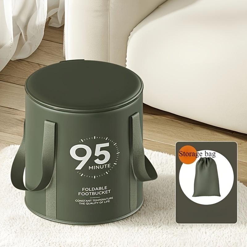 

Портативная складная ванна для ног с функцией сохранения тепла - многофункциональная глубокая ванна, алюминиевая пленочная изоляция, спа-ведро для ног, косметика и личная гигиена зелёный